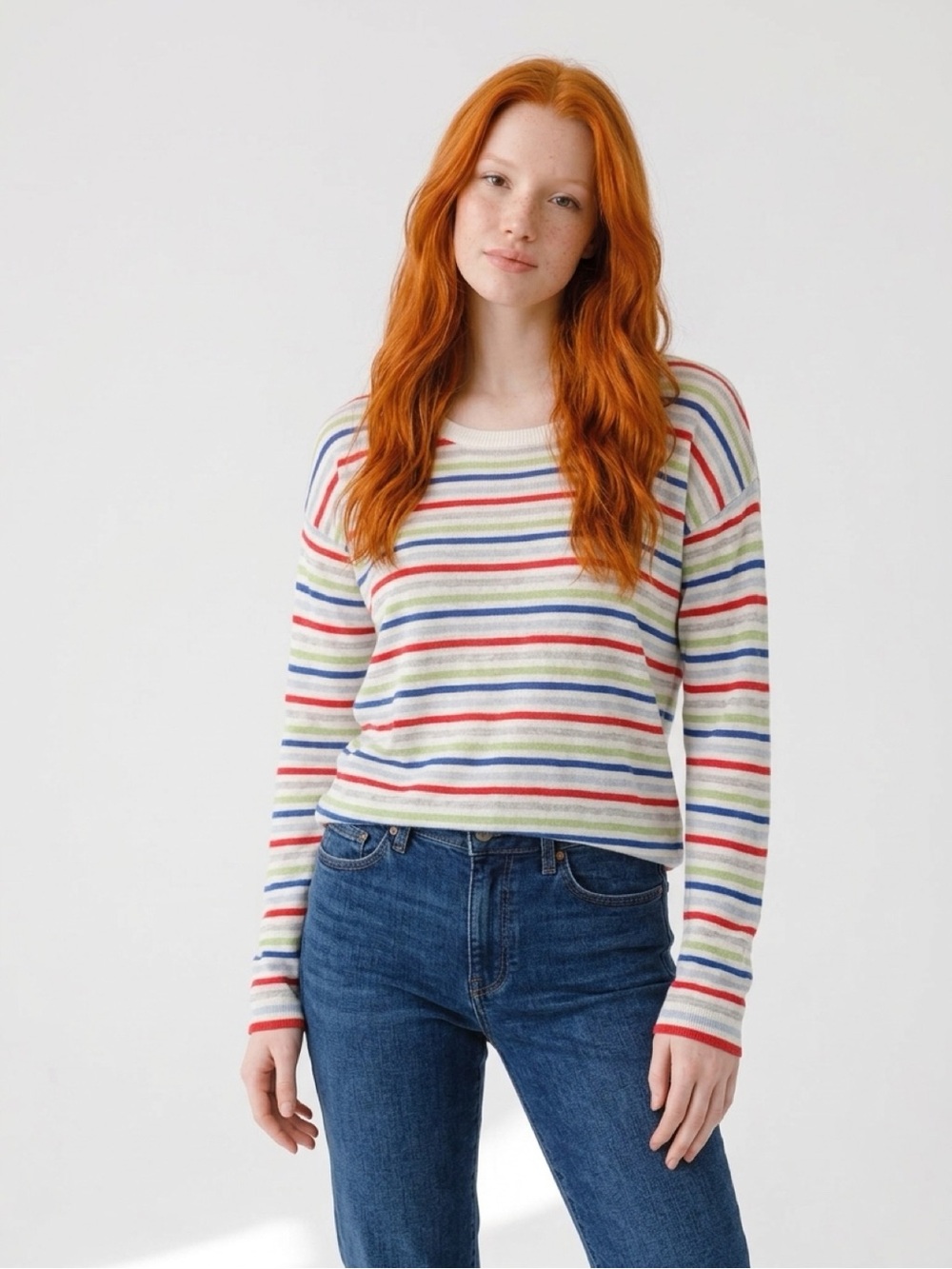 Splendid stripped colored thin knit sweater. Size M